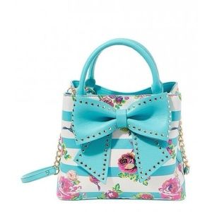 Bright Sky Blue Betsy Johnson Bow bag